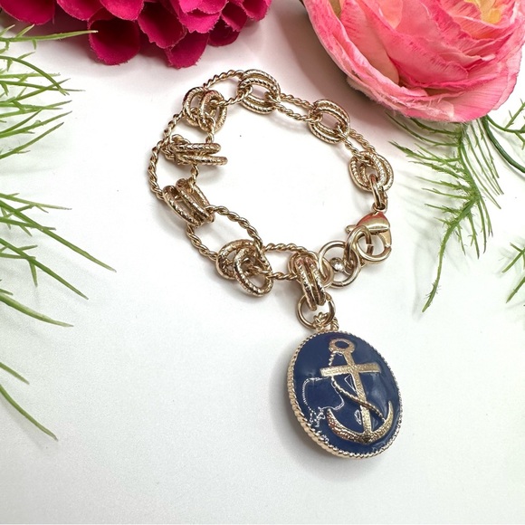 NEW⚜️ANCHOR Rope Chain Link Charm Bracelet - Picture 3 of 4